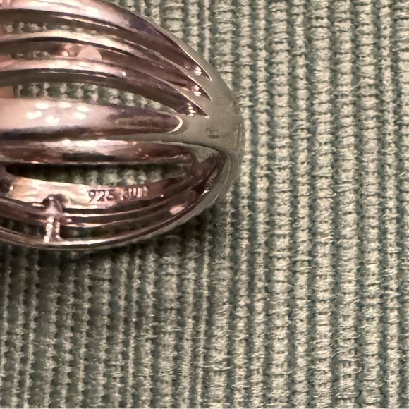 Sterling Silver and Diamond Black and White Right Hand Ring - Picture 6 of 11